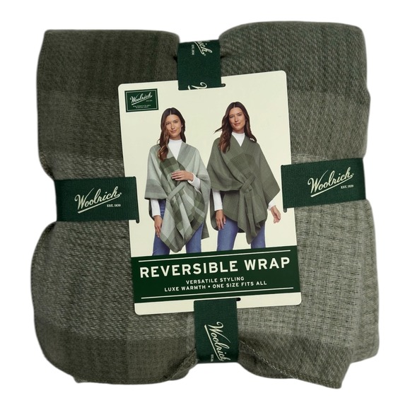 Woolrich Accessories - NWT Woolrich Reversible Wrap OS Green New Plaid Poncho Cape Shawl Tartan Preppy
